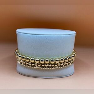 14K Gold Filled Beaded Bracelet Set #4; Set/3; Sweat & waterproof; Non tarnish.